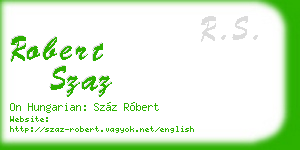 robert szaz business card
